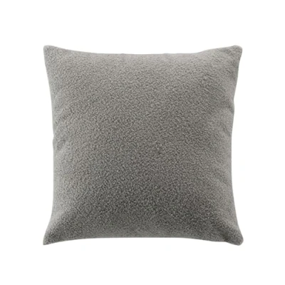 Image de douceur d&#039;intérieur, Coussin Déhoussable (45 x 45 cm) Wooly Gris, Bouclette Unie