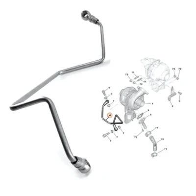 Image de Tuyau de Graissage d’Huile pour Turbo 1,6 HDI TDCi MZ CD 109/110 ch compatible Berlingo C2 C3 Picasso C4 I C5 Xsara C Max Focus II 1007 206 3008 307 308 407 5008 Partner 037968 0379.68