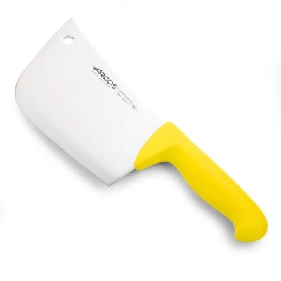 Image de Arcos Séries 2900 Couperet Couteau de Boucher Lame Acier Inoxydable Nitrum 190 mm Manche Polypropylène Couleur Jaune