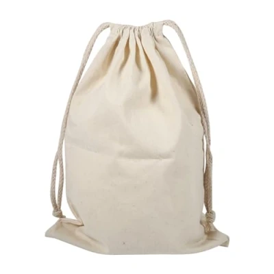 Image de PACK de 1 sacs cordon coton, sac plat Stuff blanchisserie stockage coton ménage pour l&#039;usage à la maison voyage(22 * 28cm)