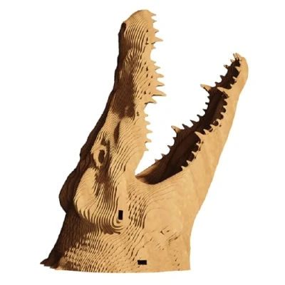Image de Ensemble de Puzzle 3D CARTONIC Modèle Crocodile en Carton recyclé Activité Amusante et captivante pour Tous Les âges