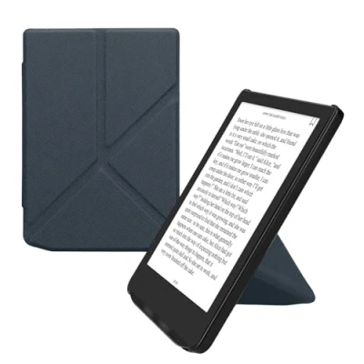 Image de kwmobile Étui Compatible avec Pocketbook Verse/Verse Pro/Verse Color/Vivlio Light/Light HD Coque à Rabat magnétique Tablette eReader Similicuir Bleu foncé