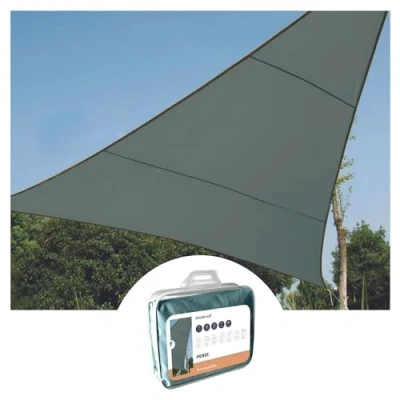 Image de Perel Voile d&#039;ombrage, Hydrofuge, 5 x m, 160 g/m², Polyester, Triangulaire, Gris Vert