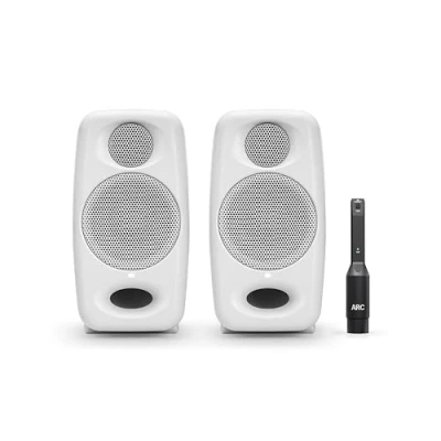 Image de IK Multimedia iLoud Micro Monitor Pro Blanc (paire) 50 W Moniteur de studio référence portable et puissant, amplificateur classe D haute efficacité, pilotes sur mesure pour mixage musique