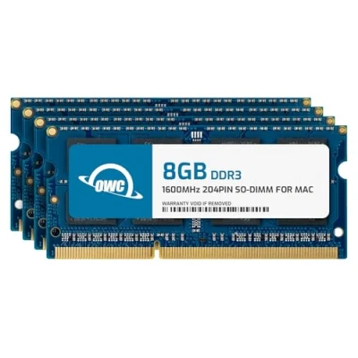 Image de OWC 32GB (4x8GB) PC3 12800 DDR3L 1600MHz So DIMM 204 Pin CL11 Memory Upgrade Kit for iMac, (OWC1600DDR3S32S)