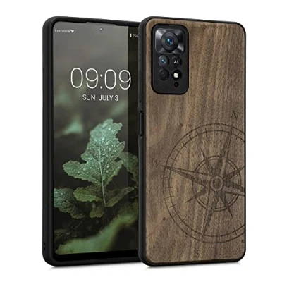 Image de kwmobile Housse Compatible avec Xiaomi Redmi Note 11 Pro/Note Pro (5G) / 12 (4G) Coque Étui de Protection Rigide Antichoc Cadre en TPU Brun foncé