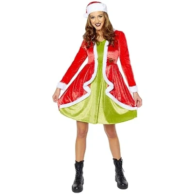 Image de amscan The Grinch 9918323 Déguisement de Noël classique pour femme Taille 40 42