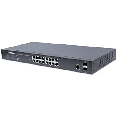 Image de Switch réseau INTELLINET 561198 16 ports Gigabit Ethernet Fonction PoE