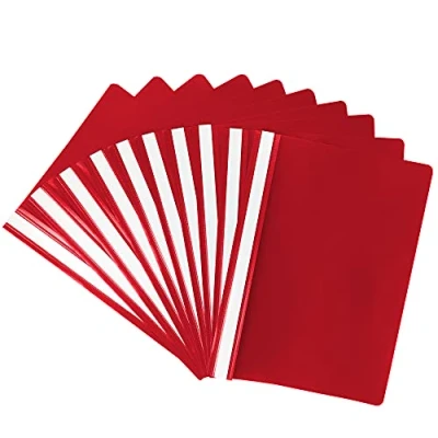 Image de Netuno 10x chemise à lamelle rouge A4 dossier rapide levier en plastique classeur de présentation avec couverture transparente