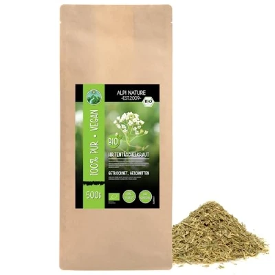 Image de bourse à pasteur bio séchée, coupée de cueillette sauvage, thé 100% naturel, sans additif (500 GR)