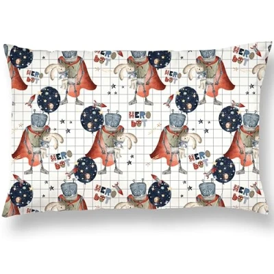 Image de Taie d&#039;oreiller pour Enfant de Taille 40x60 en Coton Oeko TEX Housse Coussin Douce et Confortable Oreiller Idéal la Chambre du Tout Petit 10 Colories