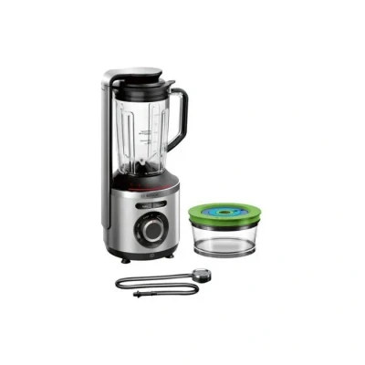 Image de Bosch Electroménager MMBV622M Blender sous vide VitaPower Série 8 Grande préservation des vitamines Gourde to go avec valve 1,5 L 1000W Argent/Noir