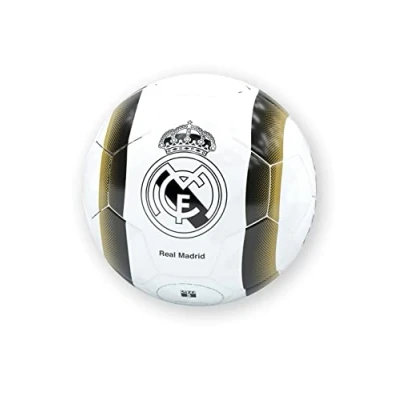 Image de R ROGER&#039;S Ballon Real Madrid avec écusson en noir et blanc Taille 5