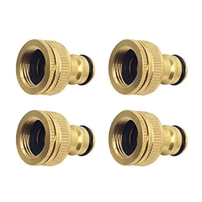 Image de CT 4 Pièces Connecteur de Robinet en Laiton Jardin, 1/2 Pouce et 3/4 2 1 Adaptateur Femelle à Fente