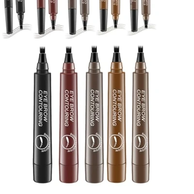 Image de Makefullbeauty Waterproof Eyebrow Pen, Brow Nexavale Eyebrow, Brow, 4 Tip Microblade Pen (5PCS)