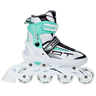 Image de Roller en Ligne RAVEN Profession Pointure Ajustable Blanc/Menthe Taille 38 42 (25cm 27,5cm) Réglable Mixte