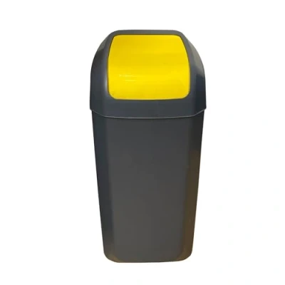 Image de WELL HOME MOBILIARIO &amp; DECORACIÓN Cube Poubelle avec couvercle basculant de 15 l, couleur jaune