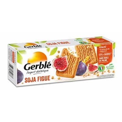 Image de Gerble Vitalité, Biscuit Soja Figue, Sans Huile de Palme, 4 Sachets Individuels, 16 Biscuits, 270 g, 185186