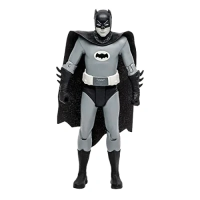 Image de McFarlane Toys, DC Multiverse, Figurine d&#039;action rétro Batman (Noir et Blanc) de 12,7 cm avec Mot Bulles, TV des années 1960 À partir