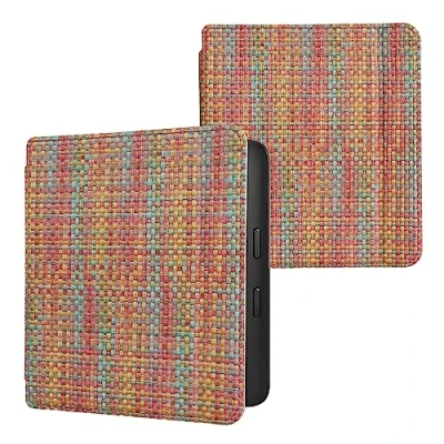 Image de kwmobile Étui liseuse Compatible avec Kobo Libra 2 à Rabat magnétique Protection en PVC Jaune Rouge Vert