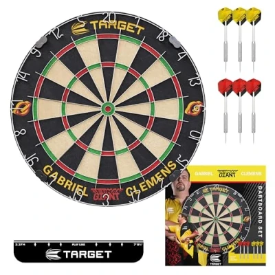 Image de Target Darts Gabriel Clemens Jeu de Fléchettes édition Joueur avec 2 Jeux à Pointe en Acier, Ligne Lancer Standard compétition Professionnels