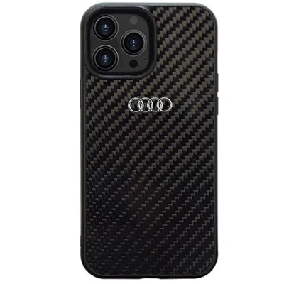 Image de Audi AU TPUPCIP14P R8/D2 BK Coque rigide en fibre de carbone pour iPhone 14 Pro 6,1&quot; Noir