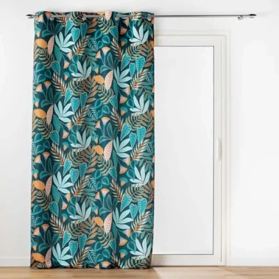 Image de Douceur d&#039;Intérieur Rideau, 100% Polyester, Tilda Vert, 140 x 260 cm