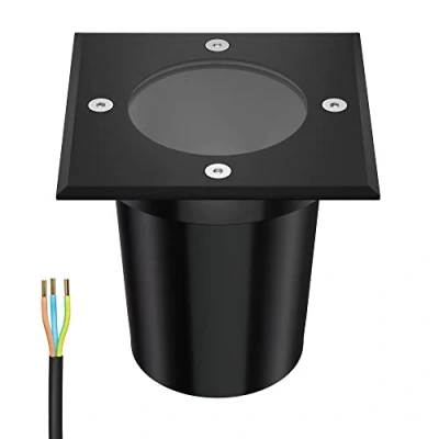 Image de ledscom.de lampe encastrée au sol RELI pour l&#039;extérieur, IP67, noir, carré, 11 x 11cm, 1x GU10 max. 15W, d&#039;allée, sol, spot de jardin, extérieure,