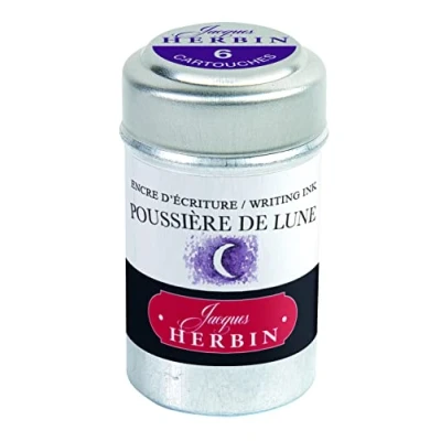Image de Jacques Herbin 20148T Une boite de 6 cartouches d&#039;encre pour stylo plumes et stylos roller (produit sans emballage objectif zéro déchet), Poussière lune