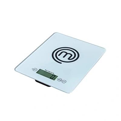 Image de MasterChef Balance de Cuisine, Pese Aliment Cuisine Electronique, Verre Trempé Sécurité 4mm, 5kg/1g avec Fonction Tare, Multifonctionnelle, Touche On et Arrêt Automatique
