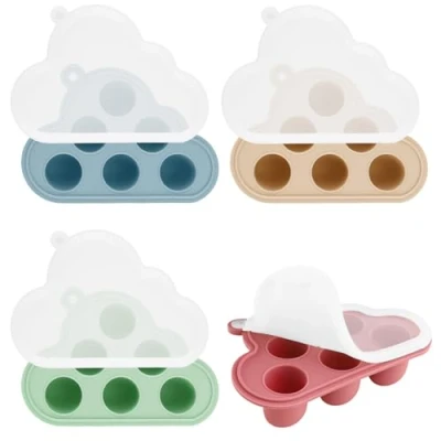 Image de Zosenyer Pot Conservation Bébé en Silicone, 4 Pots Avec Couvercle Pour Diversification Alimentaire Bébé, Lait Maternel, Petit Sans BPA, Lavable Au Lave Vaisselle