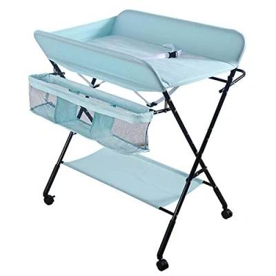 Image de table à langer bebe, a pliable, avec roues, réglable en hauteur, multifonctionnel (YE214537_04)