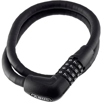 Image de Abus Cadenas à câble blindé Steel O Flex Tresorflex 6615C Combinaison en d&#039;acier avec Blindage Douilles Niveau de sécurité 5 85 cm, Noir