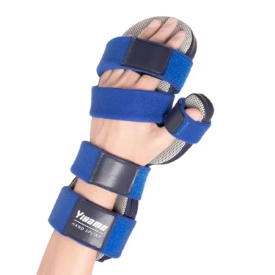Image de YiYame Attelle de repos pour la main, poignet droit, main Nuit canal carpien, Redressement des 5 doigts, Tendinite, Arthrite, S&#039;adapte à droite et gauche, M