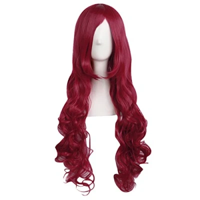Image de MapofBeauty 80cm/ 31 Pouce Longue Bouclé Femmes Perruques (Sombre Rouge)