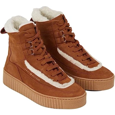 Image de Tommy Hilfiger Femme Essential Lace UP WARMBOOTIE FW0FW07503 Bottes Basses, Marron (Natural Cognac), 37 EU
