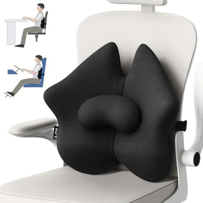 Image de A Pce Coussin de Soutien Lombaire Réglable, Améliore Le Soulagement des Douleurs dans Bas du Dos et la Posture Assise, Dorsal Ergonomique en Mousse à Mémoire Forme pour Une