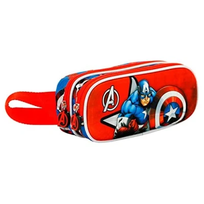 Image de Karactermania Heroes 3D Double Trousse Captain america red pour enfants, Taille: One Size,