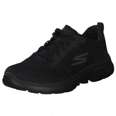 Image de Skechers Femme Go Walk 6 Bold Vision Chaussure de course sur route, Bordure en Textile Noir, 39.5 EU