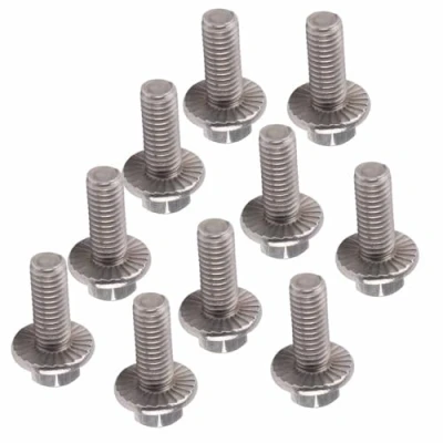 Image de 10pcs M6 Boulon à bride Vis Tête Hexagonale avec Flange en Acier inoxydable 304[M6*20]