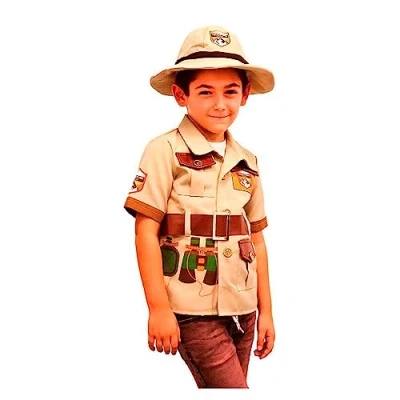 Image de DEQUBE 915D00025 Déguisement d&#039;explorateur unisexe avec détails multiples et ceinture boucle (chapeau non inclus) Taille unique