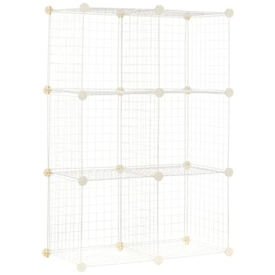 Image de Amazon Basics Lot de 6 cubes rangement en fil métallique, Blanc, 76.96 x 37.08 113.79 cm
