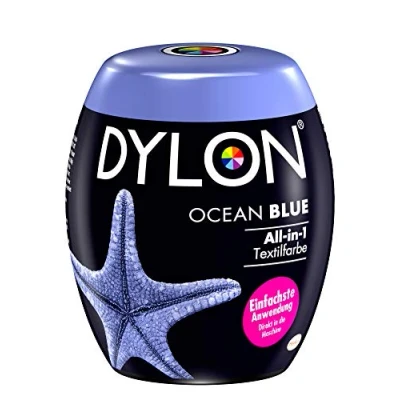 Image de Dylon Teinture textile pour machine à laver, bleu océan, 8.5 x 9.9 cm