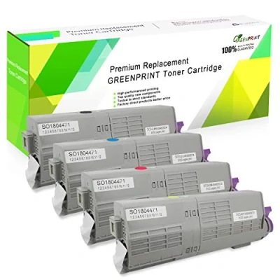Image de GREENPRINT 4 Couleurs Cartouche de Toner Compatible C542 C532 MC563 MC573 (Noir Cyan Magenta Jaune 7000 Pages pour Noir &amp; 6000 C M Y OKI Okidata C532dn C542dn MC563dn MC573dn