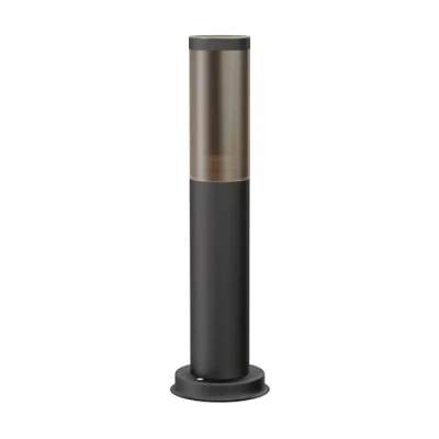 Image de ledscom.de Lampe de chemin/Borne d&#039;éclairage/Lampe jardin PORU pour l&#039;extérieur, aspect fumé, IP44, 38,5 cm, noir, 1x E27 max. 40W, colonne, lumière d&#039;orientation, extérieur, sol, jardin,