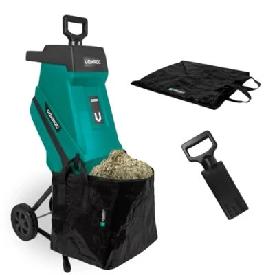 Image de VONROC Broyeur de végétaux 2500W Pour branches jusqu’à Ø45mm Bac ramassage 45L et poussoir inclus Fonction sécurité