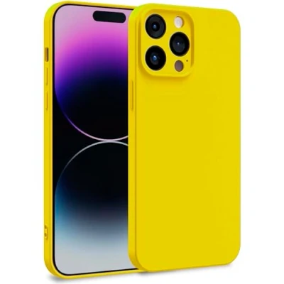 Image de MyGadget Coque Compatible avec Apple iPhone 14 Pro Max Case TPU Souple &amp; Soft Doublure Microfibre Cover Protection Extra Fine Légère Jaune