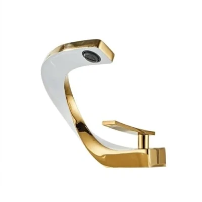 Image de Robinet De Salle Bain Mitigeur Lavabo Style Moderne Monocommande Laiton Eau Chaude Et Froide Disponible, Robinetterie Lavabo, Doré