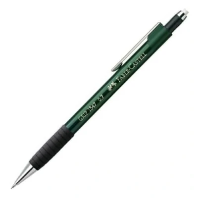 Image de Faber Castell 134763 Portemines Grip 1347, vert métallisé Diamètre de mine: 0,7 mm: avec une gomme extra longue ergonomique caoutchouté, pointe rétractable (13476