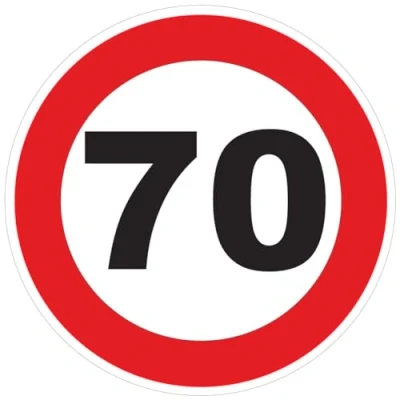 Image de Autocollant Sticker limitation de Vitesse Autocars Cercle Rouge Tracteur Poids Lourds Disque Camion 70 KM/H adhésif 10 cm Diamètre